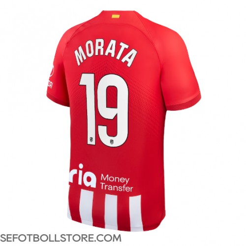 Atletico Madrid Alvaro Morata #19 Replika Hemmatröja 2023-24 Kortärmad